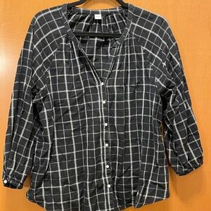 Old Navy Black and White Checkered Shirt
